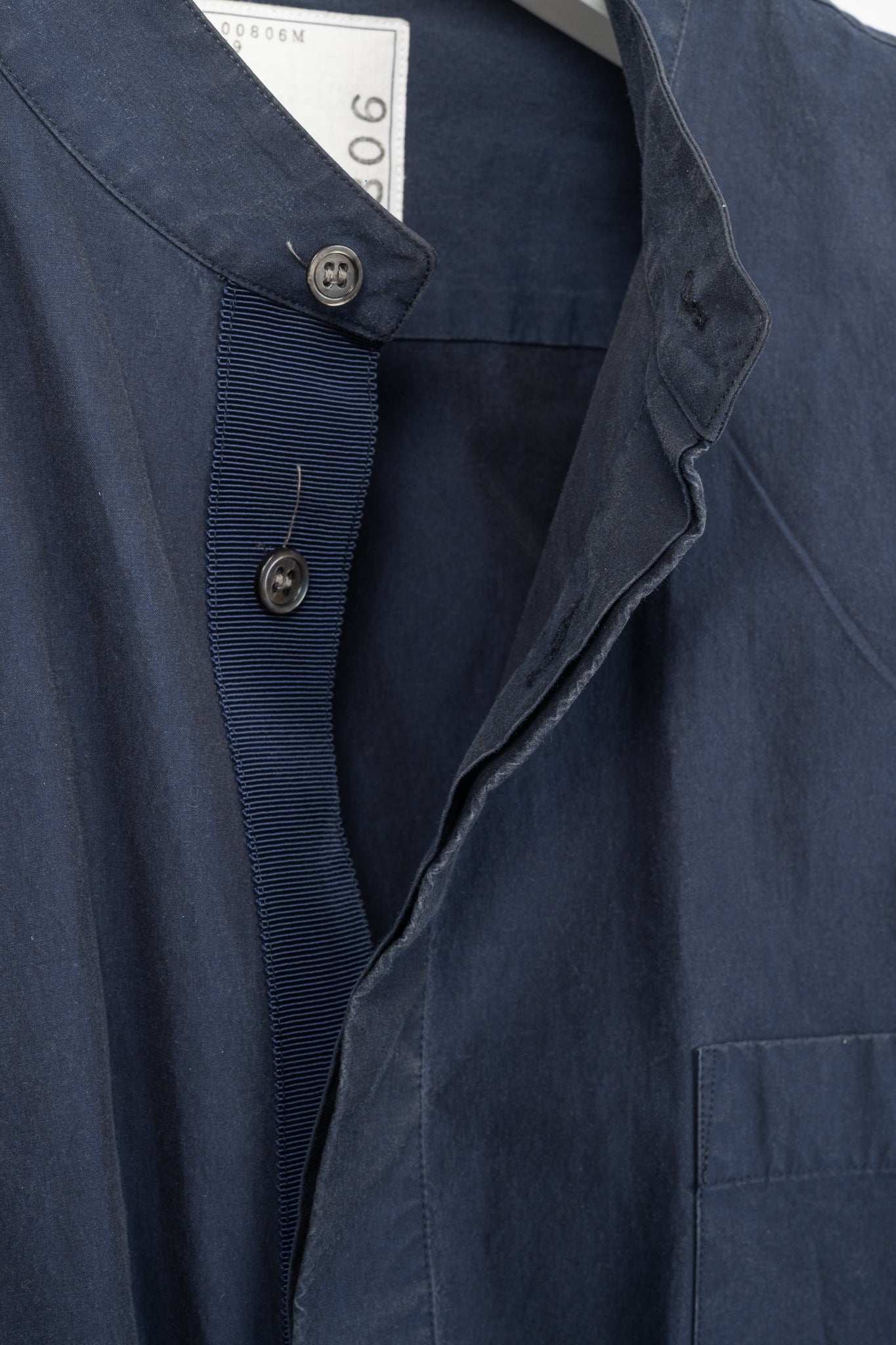 Sacai Navy Cotton Poplin Buttoned Shirt