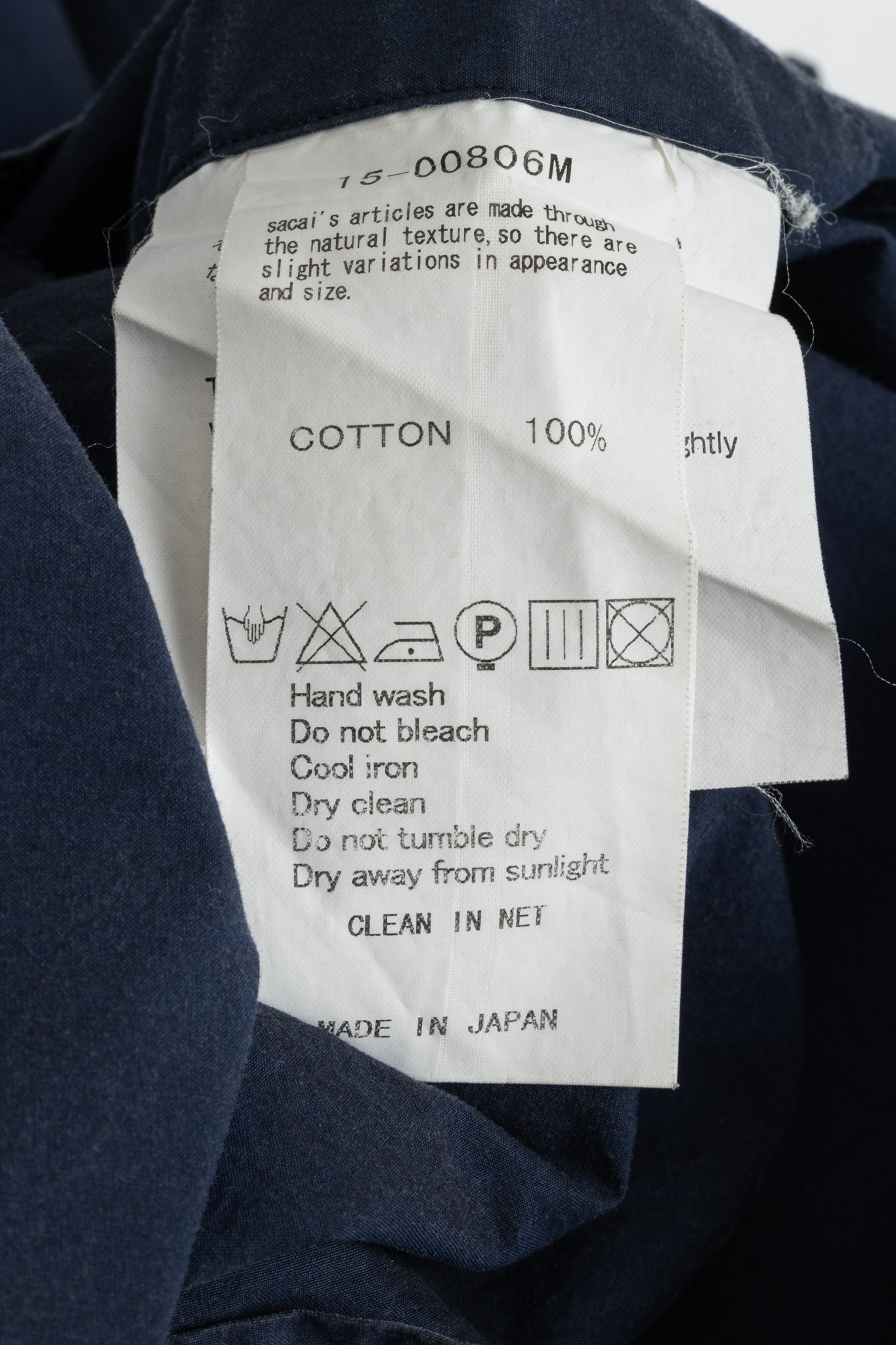 Sacai Navy Cotton Poplin Buttoned Shirt
