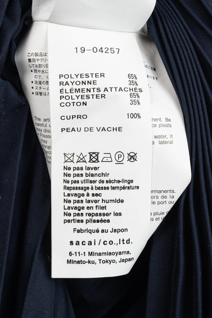 Sacai Black & Navy Pinstripe Docking Pleated Skirt