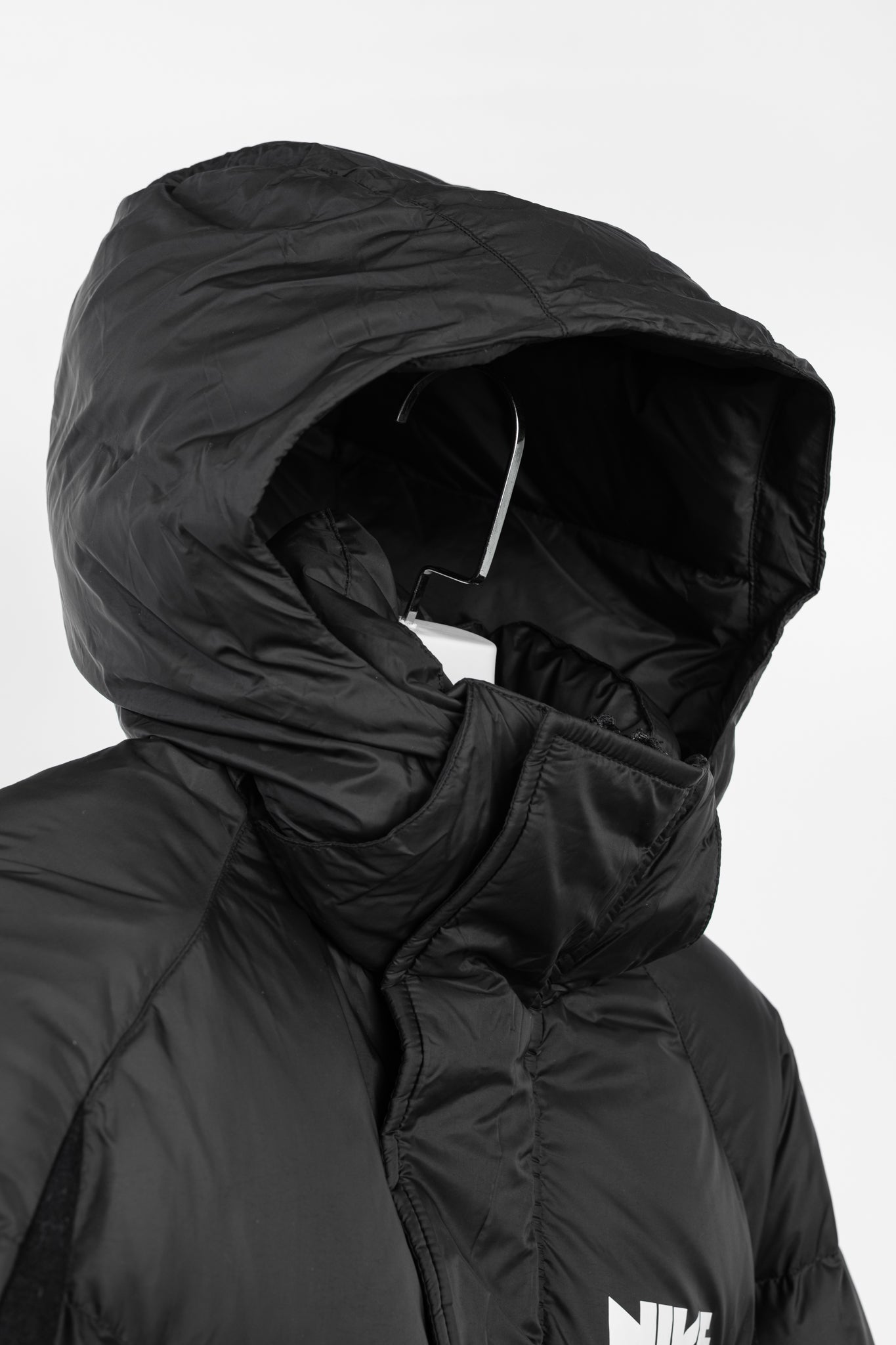 Nike x Sacai Black Loose Splicing Hooded Down Jacket