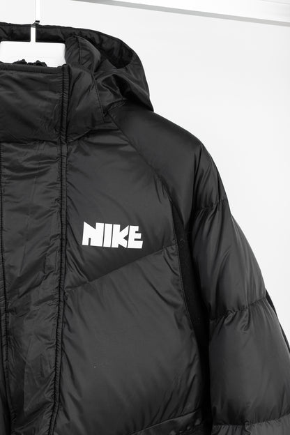 Nike x Sacai Black Loose Splicing Hooded Down Jacket