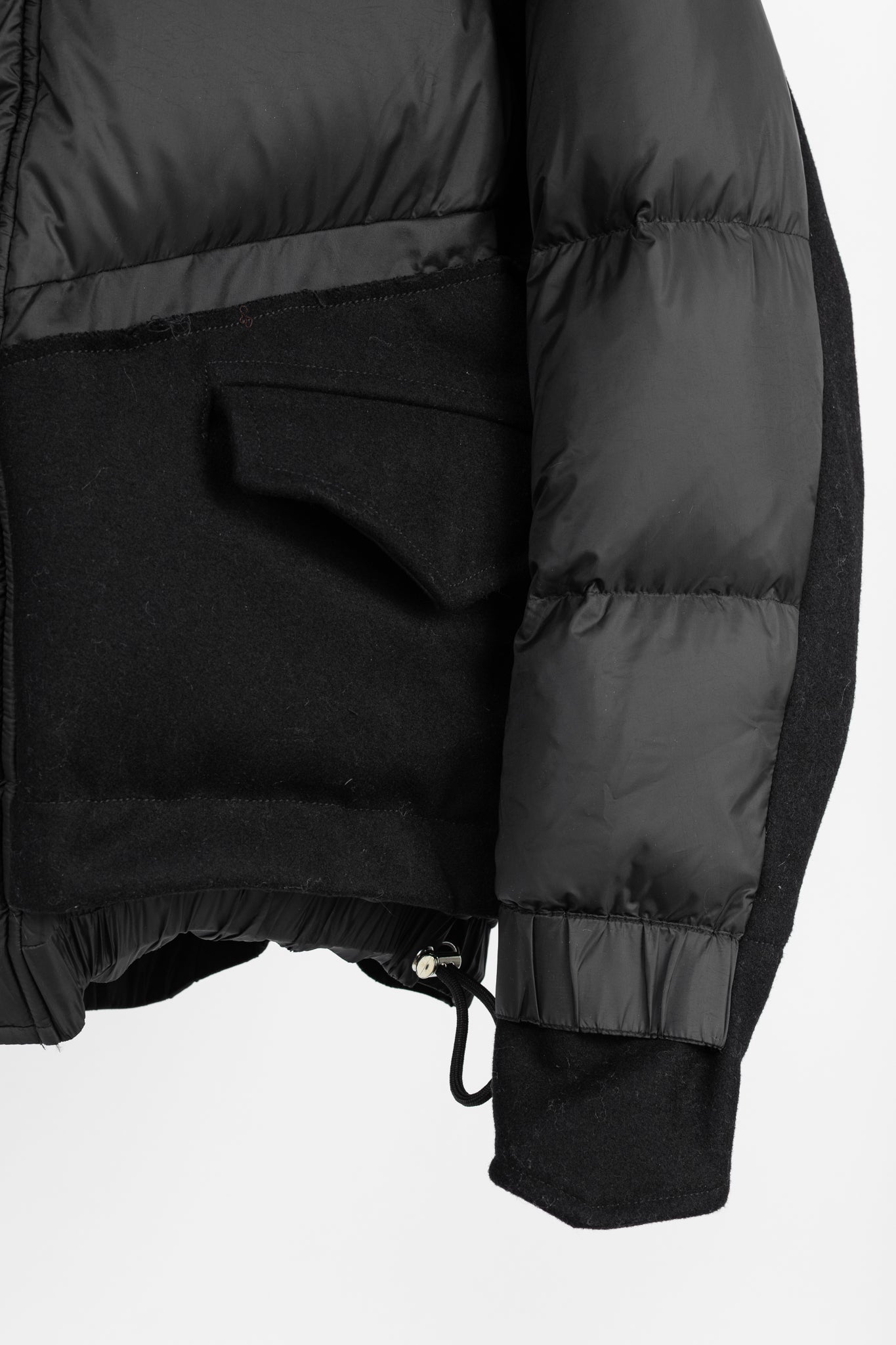 Nike x Sacai Black Loose Splicing Hooded Down Jacket