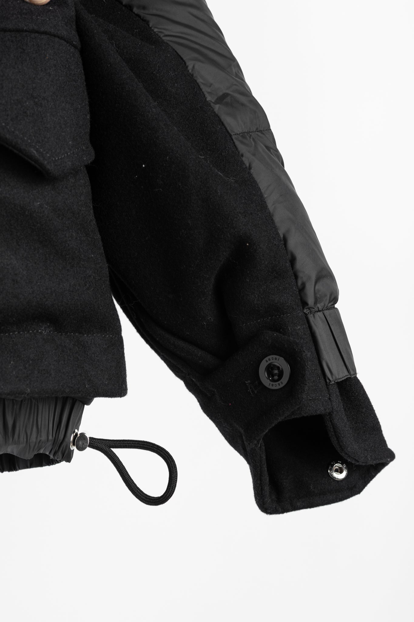 Nike x Sacai Black Loose Splicing Hooded Down Jacket