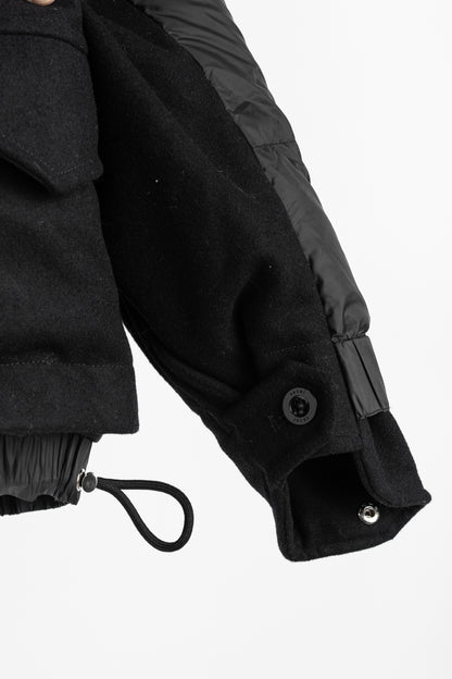 Nike x Sacai Black Loose Splicing Hooded Down Jacket