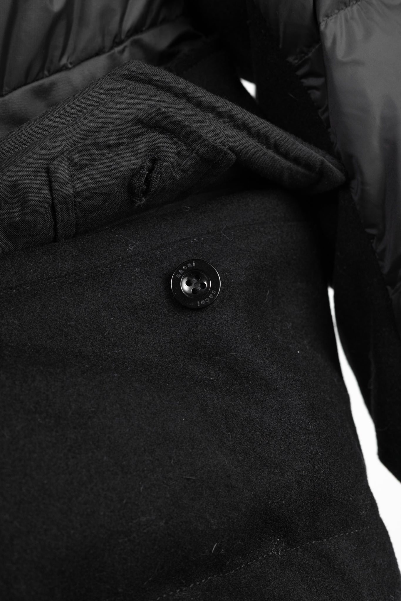 Nike x Sacai Black Loose Splicing Hooded Down Jacket