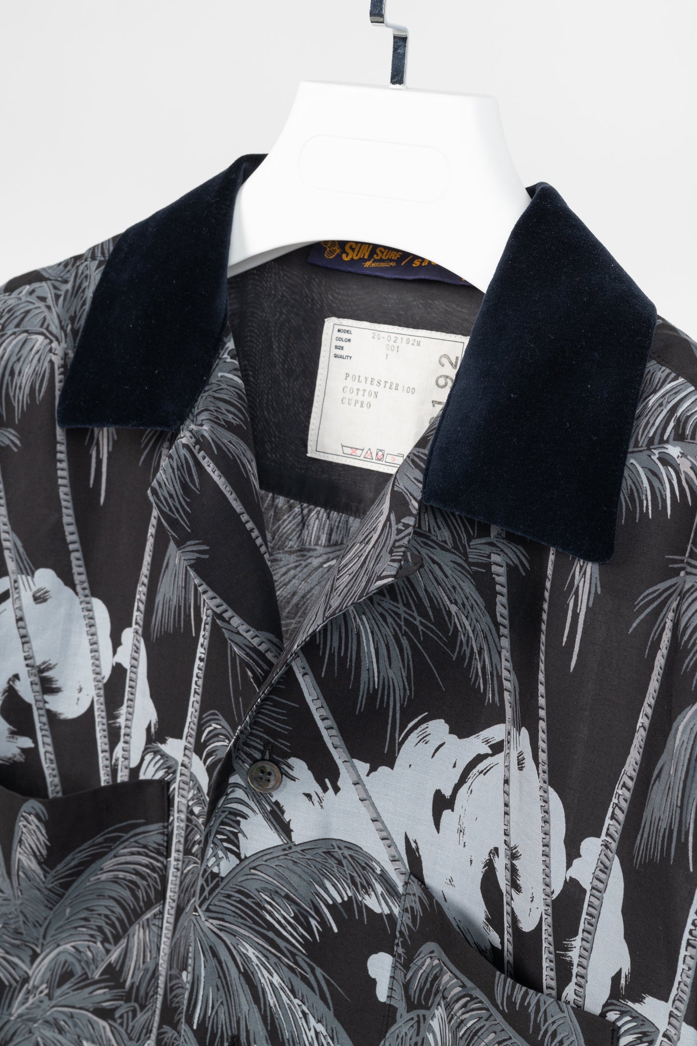 Sacai x Sun Surf Grey Diamond Head Tropical Shirt