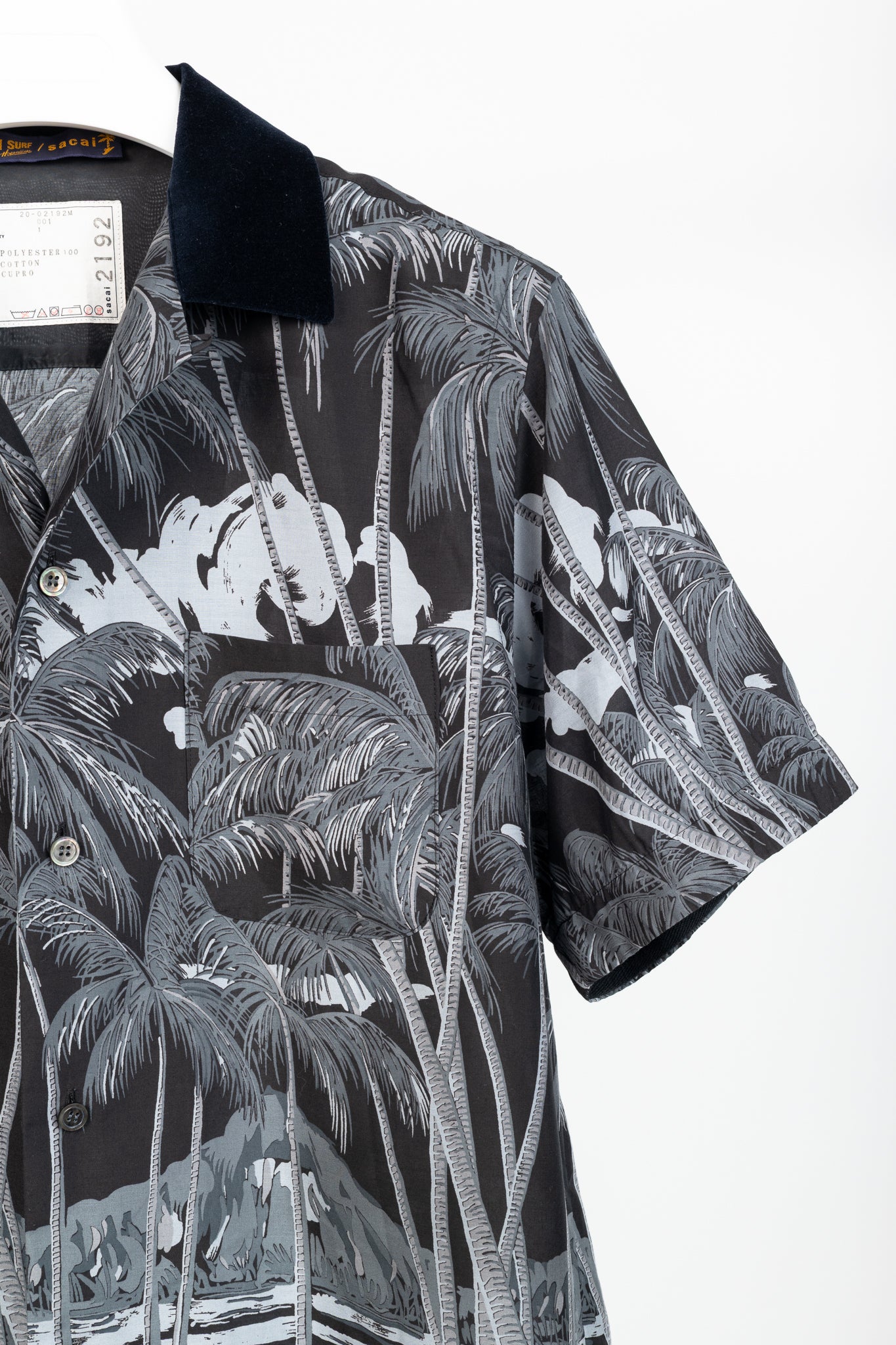 Sacai x Sun Surf Grey Diamond Head Tropical Shirt