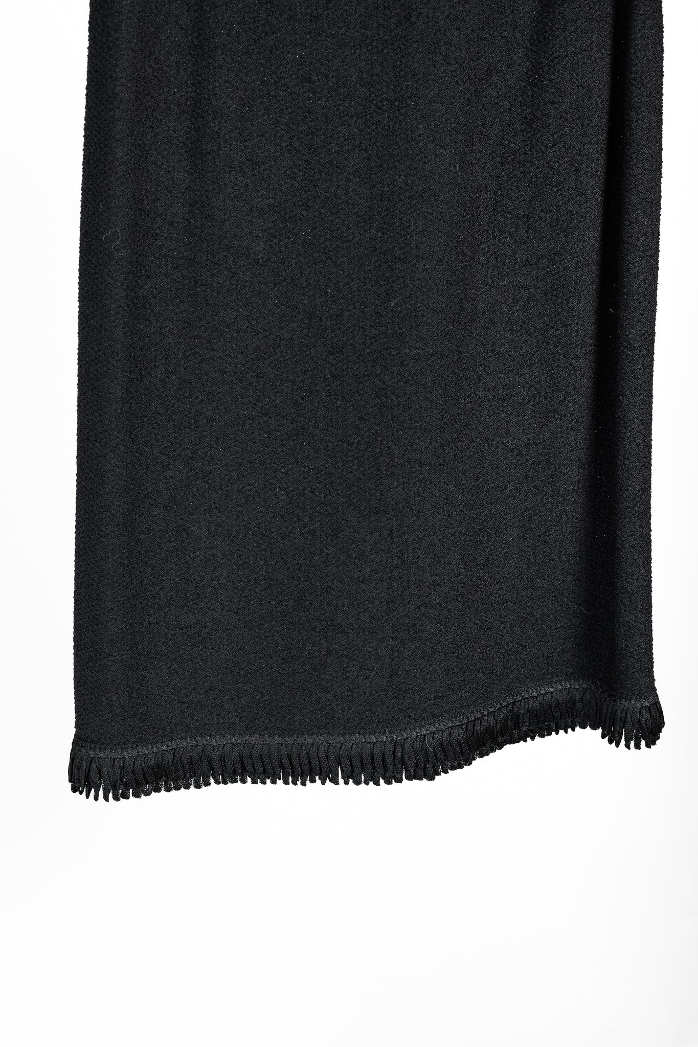 St. John Fringe Hem Straight Black Knit Skirt