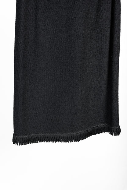 St. John Fringe Hem Straight Black Knit Skirt