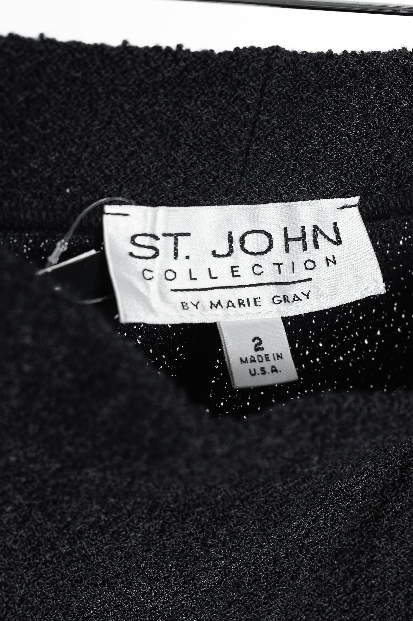 St. John Fringe Hem Straight Black Knit Skirt