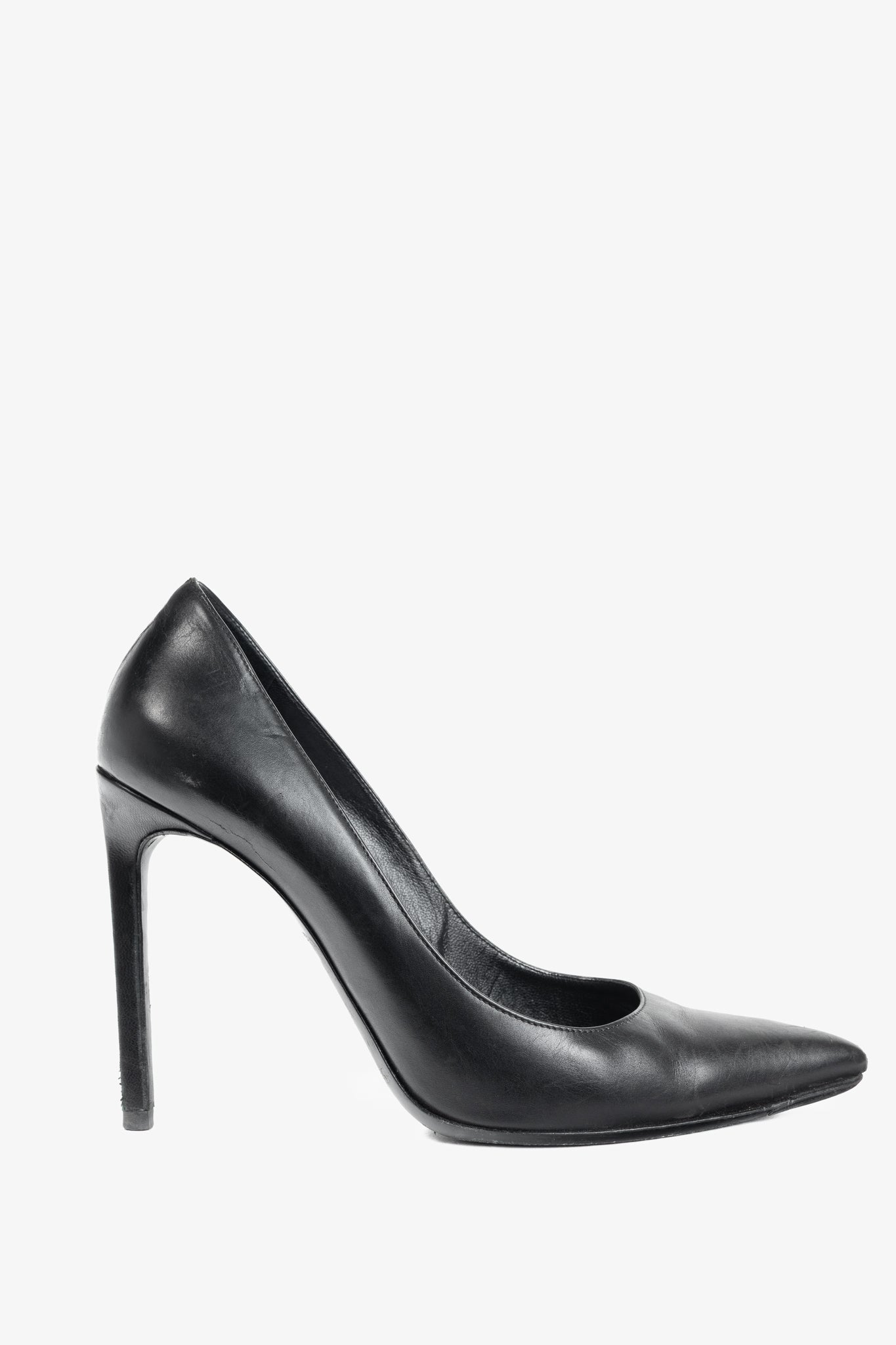 Saint Laurent Black Leather Pointed-Toe Pumps