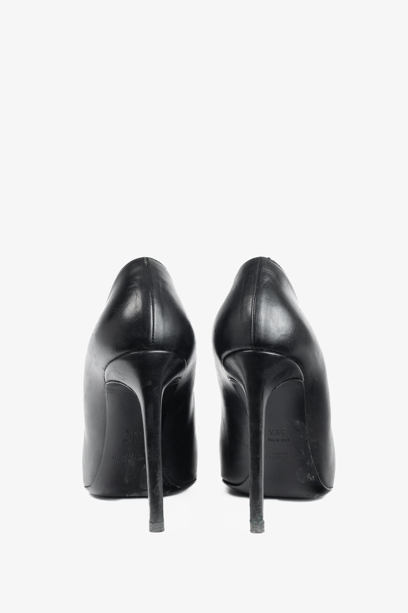Saint Laurent Black Leather Pointed-Toe Pumps
