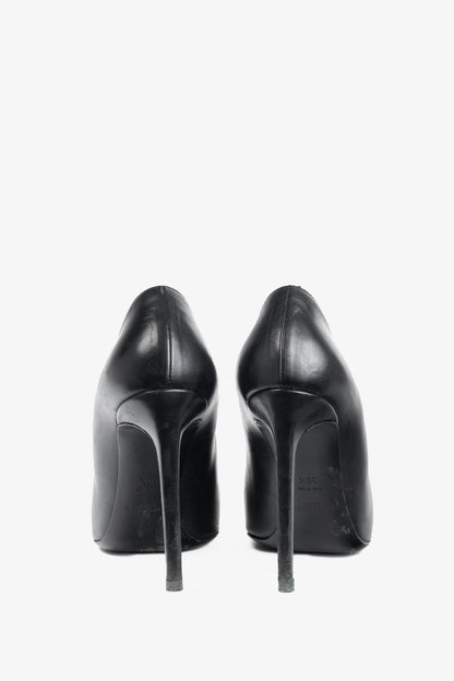 Saint Laurent Black Leather Pointed-Toe Pumps