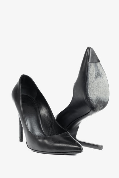 Saint Laurent Black Leather Pointed-Toe Pumps