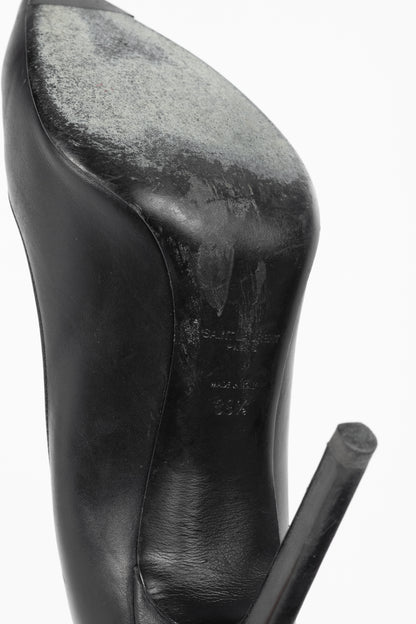 Saint Laurent Black Leather Pointed-Toe Pumps