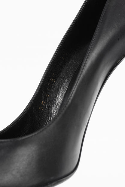 Saint Laurent Black Leather Pointed-Toe Pumps