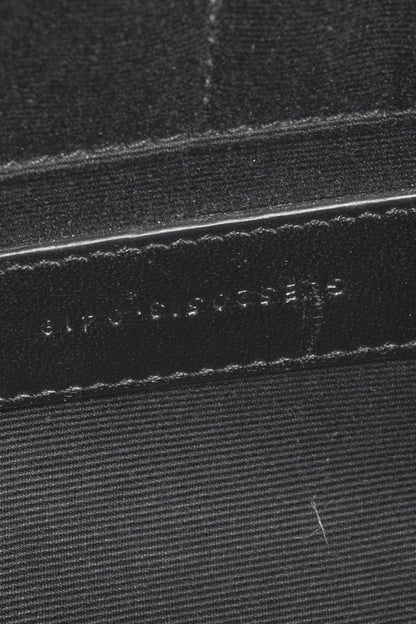 Saint Laurent Black Pebbled-Leather Flat Snap-Closure Clutch