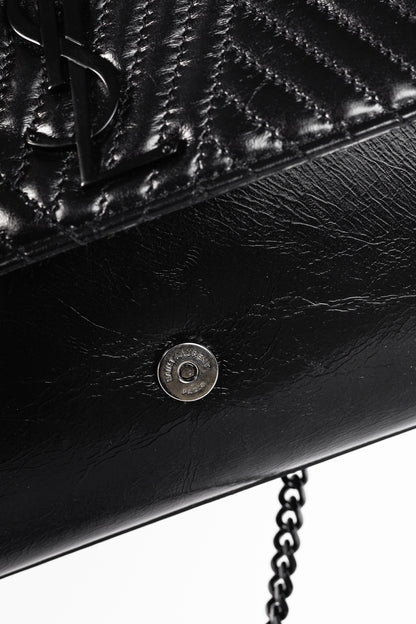 Saint Laurent Kate Medium Black Matelassé Leather Crossbody