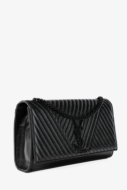 Saint Laurent Kate Medium Black Matelassé Leather Crossbody
