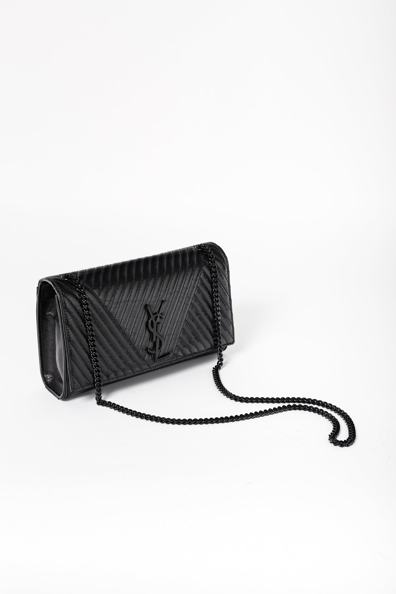 Saint Laurent Kate Medium Black Matelassé Leather Crossbody