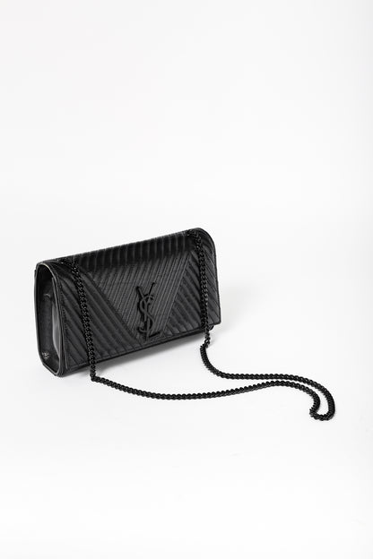 Saint Laurent Kate Medium Black Matelassé Leather Crossbody