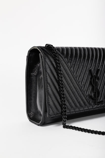 Saint Laurent Kate Medium Black Matelassé Leather Crossbody