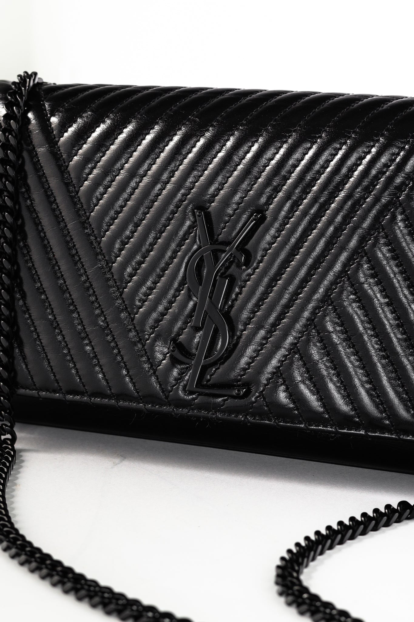 Saint Laurent Kate Medium Black Matelassé Leather Crossbody