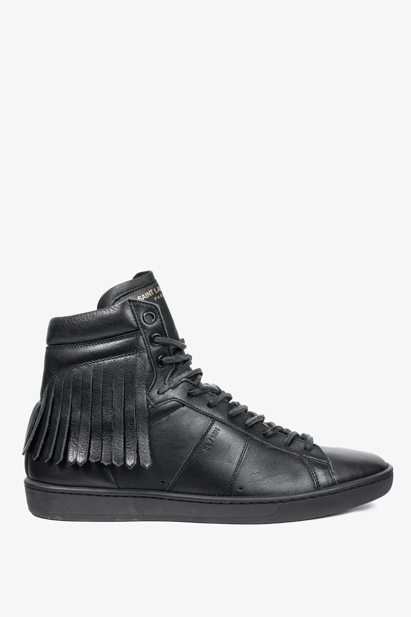 Saint Laurent SL/18H High Black Fringe High-Top Sneakers