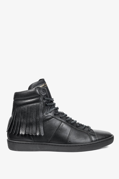 Saint Laurent SL/18H High Black Fringe High-Top Sneakers