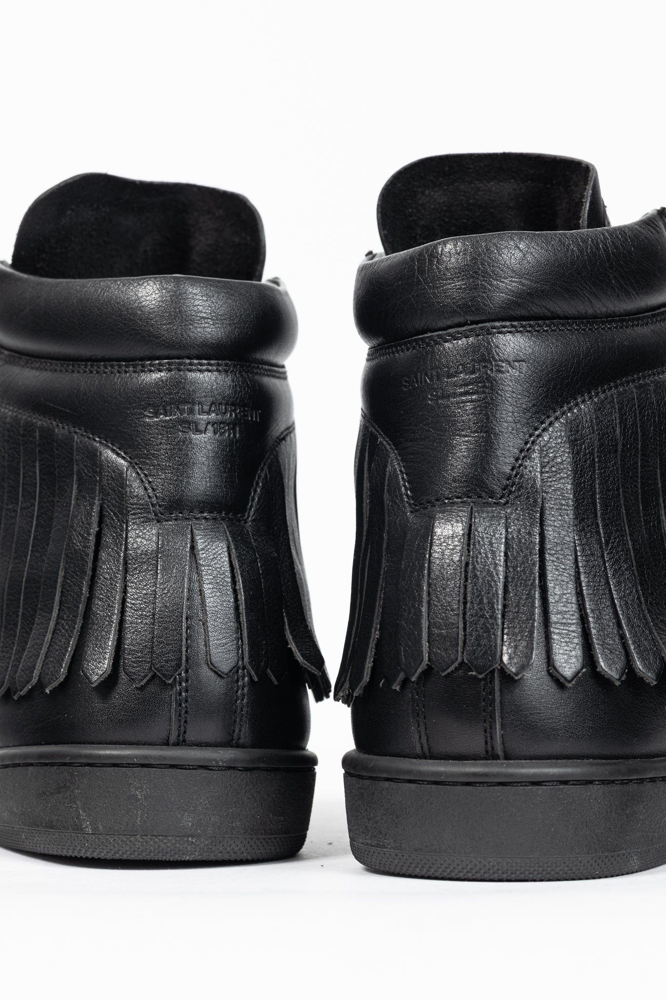 Saint Laurent SL/18H High Black Fringe High-Top Sneakers
