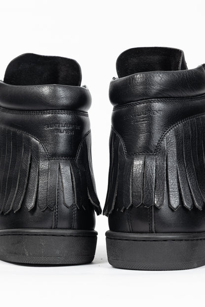Saint Laurent SL/18H High Black Fringe High-Top Sneakers