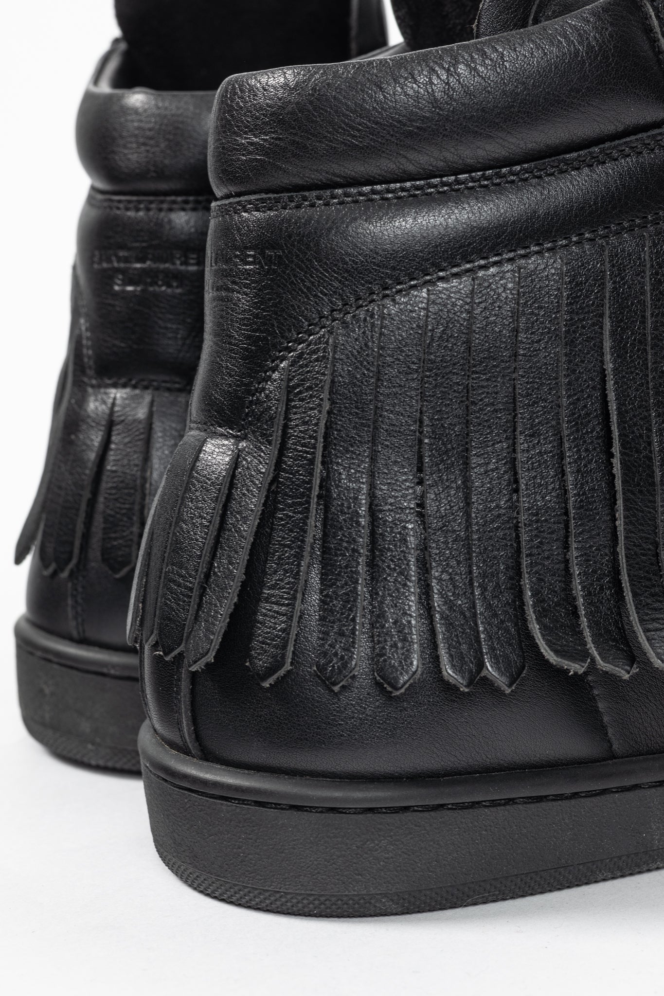 Saint Laurent SL/18H High Black Fringe High-Top Sneakers