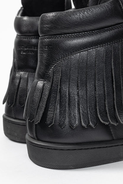 Saint Laurent SL/18H High Black Fringe High-Top Sneakers