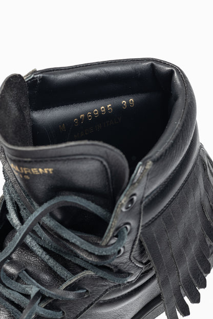 Saint Laurent SL/18H High Black Fringe High-Top Sneakers