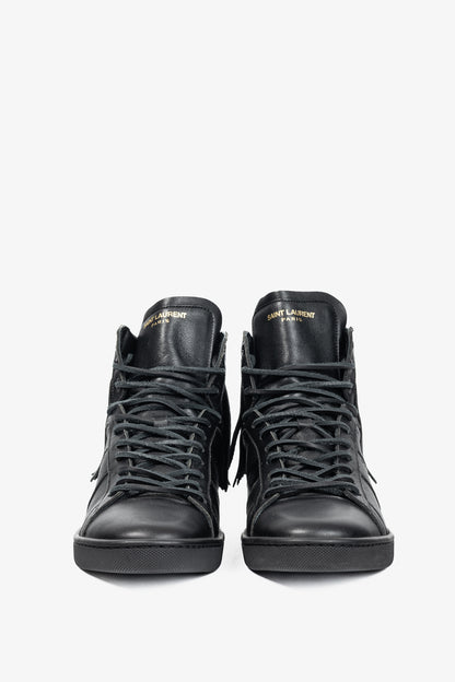 Saint Laurent SL/18H High Black Fringe High-Top Sneakers