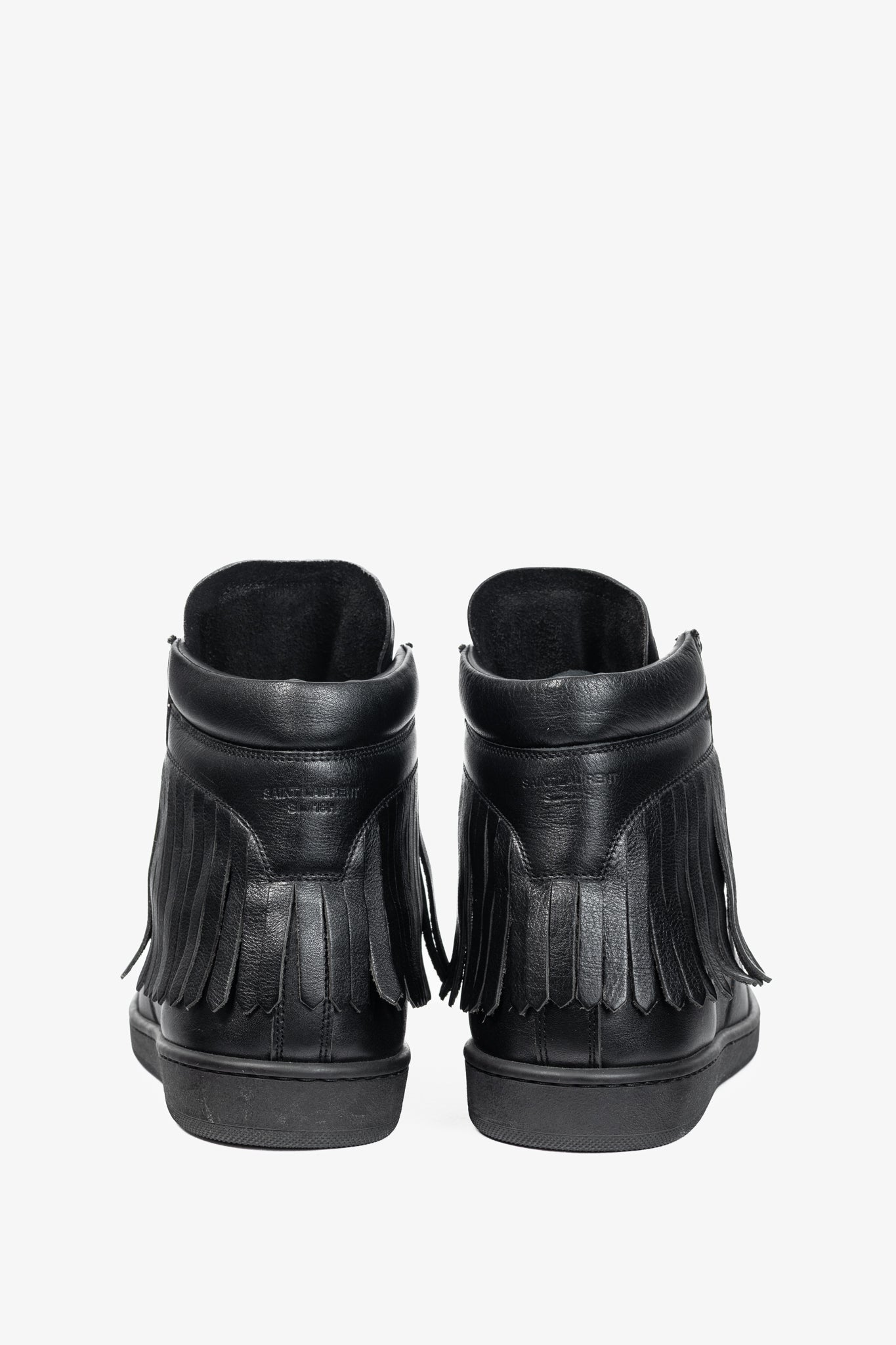 Saint Laurent SL/18H High Black Fringe High-Top Sneakers