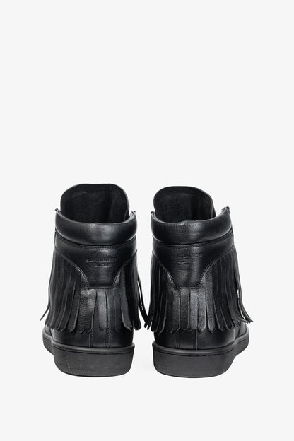 Saint Laurent SL/18H High Black Fringe High-Top Sneakers
