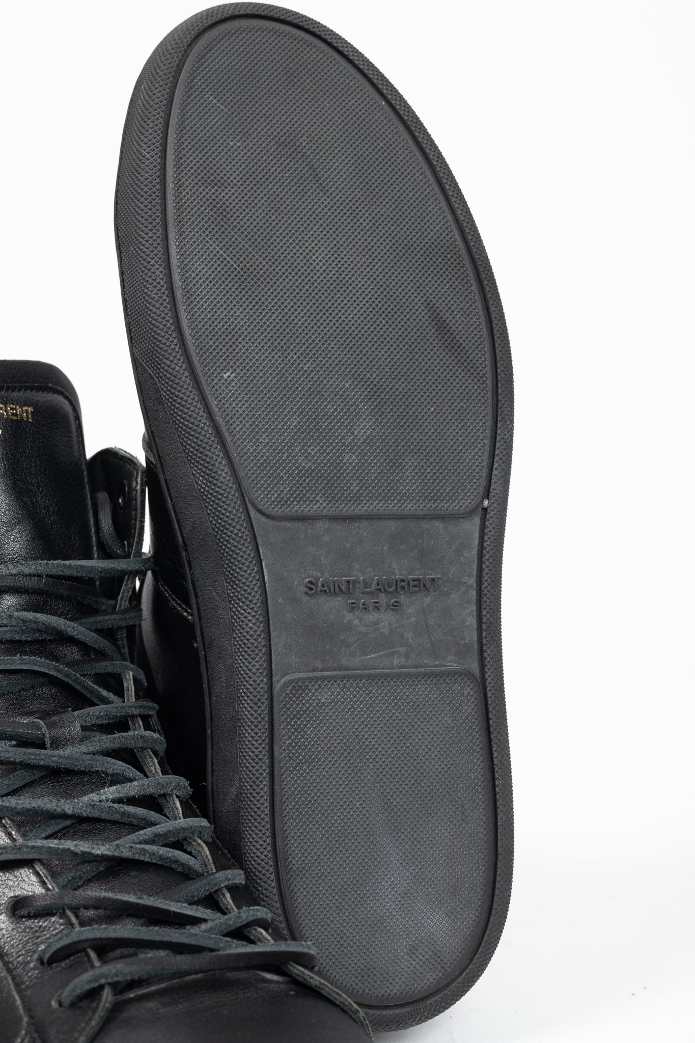 Saint Laurent SL/18H High Black Fringe High-Top Sneakers