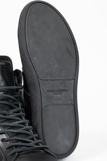 Saint Laurent SL/18H High Black Fringe High-Top Sneakers
