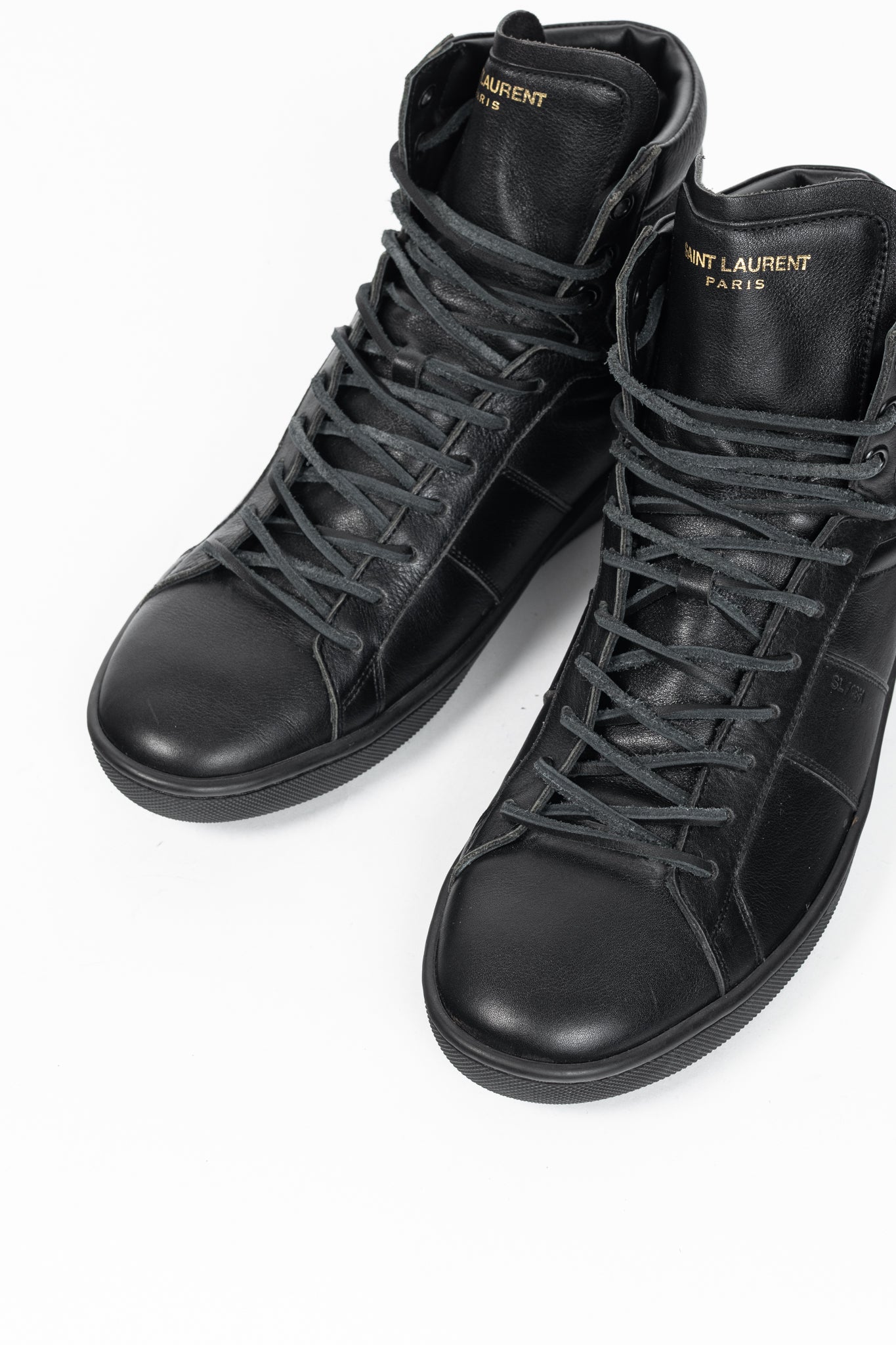 Saint Laurent SL/18H High Black Fringe High-Top Sneakers