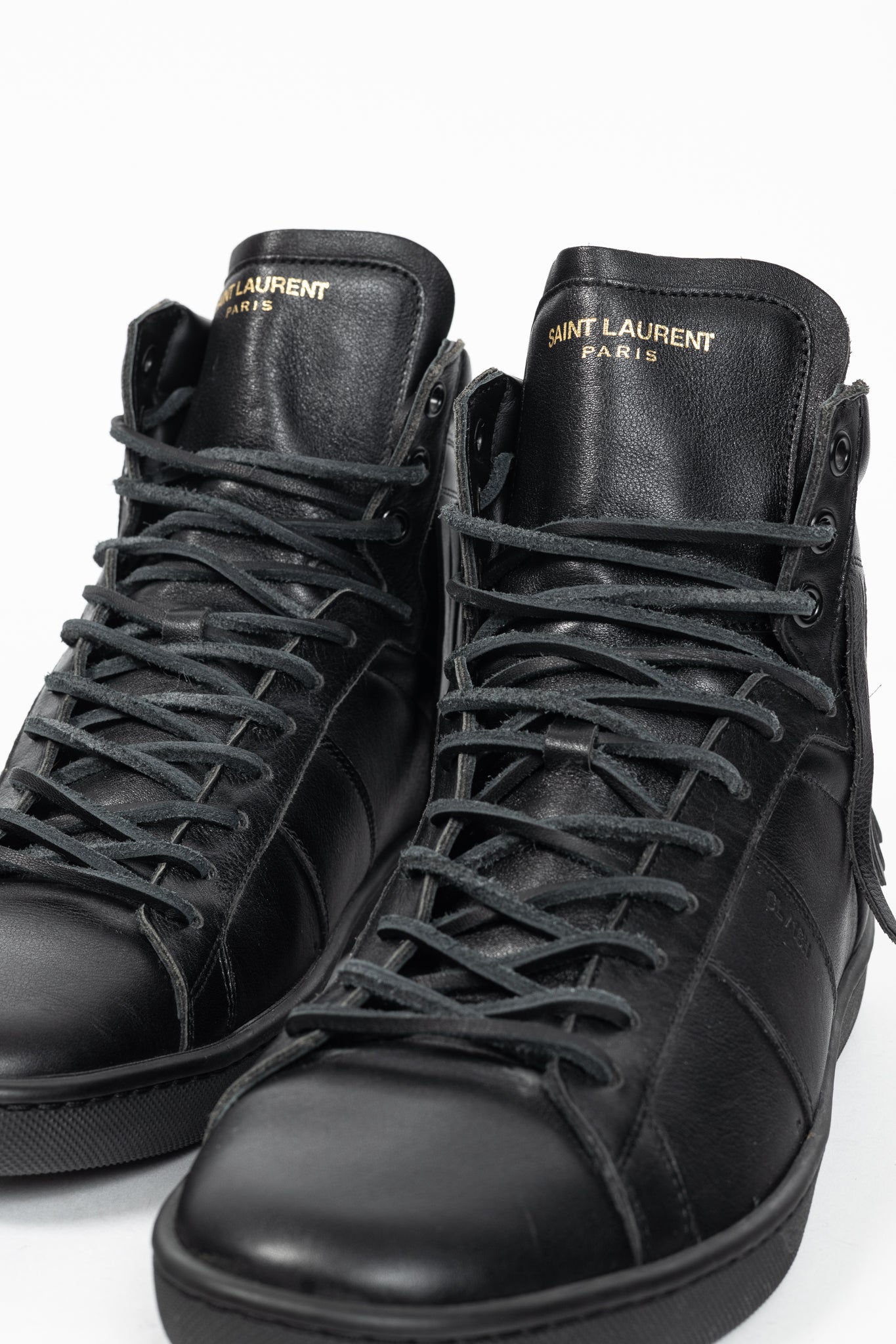 Saint Laurent SL/18H High Black Fringe High-Top Sneakers