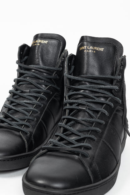Saint Laurent SL/18H High Black Fringe High-Top Sneakers