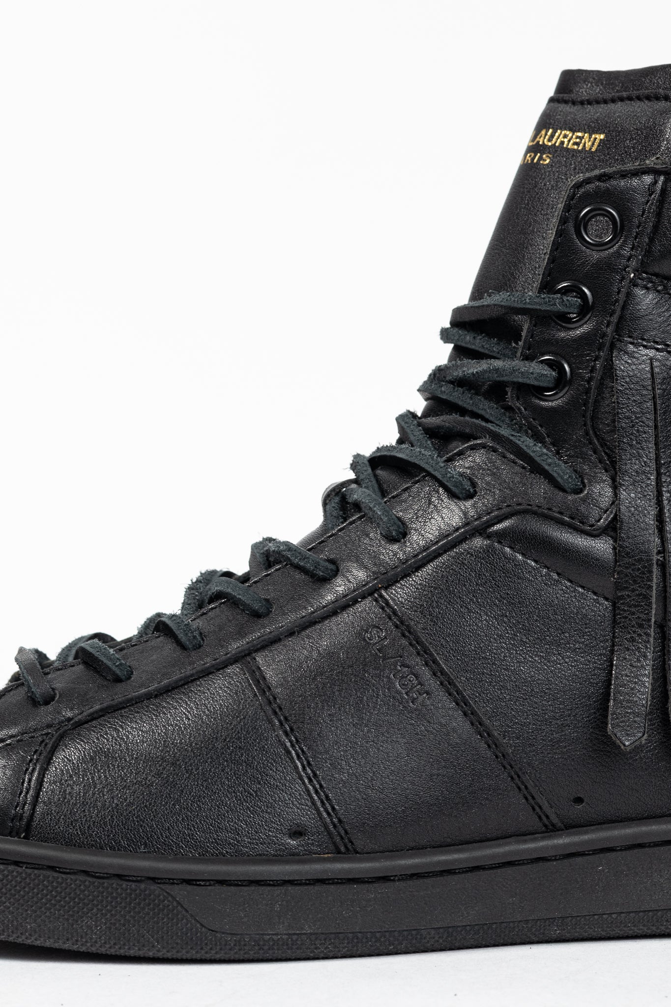 Saint Laurent SL/18H High Black Fringe High-Top Sneakers