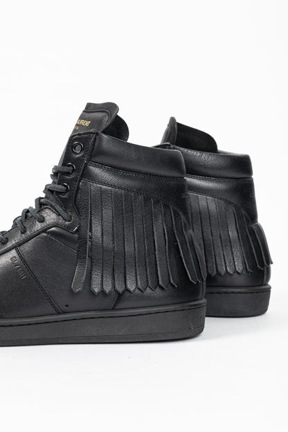 Saint Laurent SL/18H High Black Fringe High-Top Sneakers