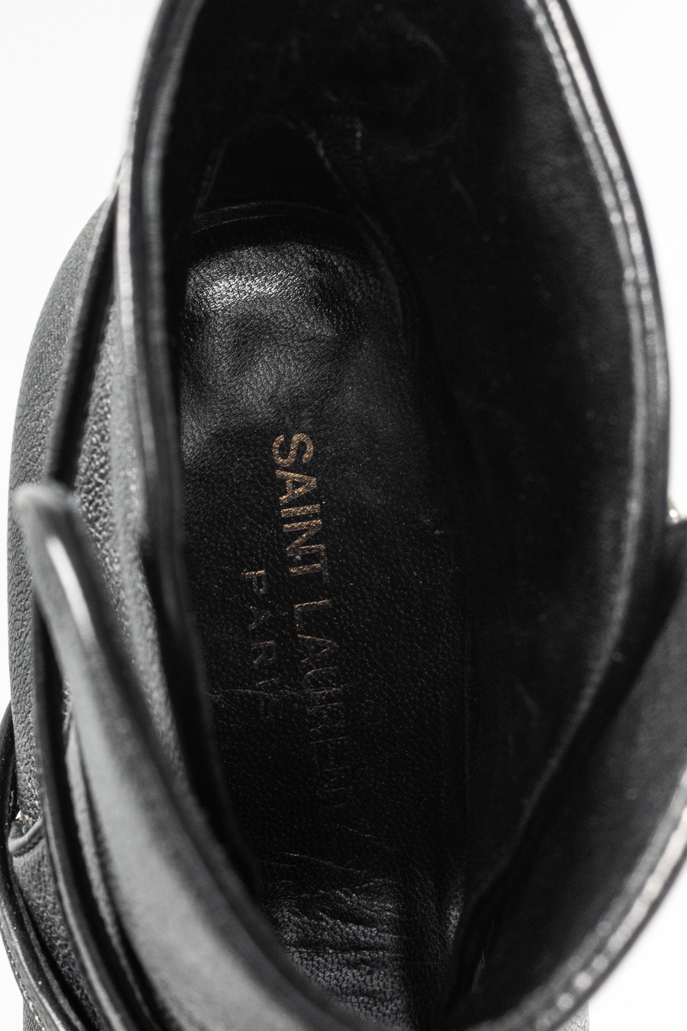 Saint Laurent Nero Leather Wraparound Open-Toe Booties