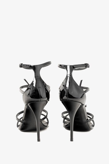 Saint Laurent Cassandra Sandal in Black Patent Leather