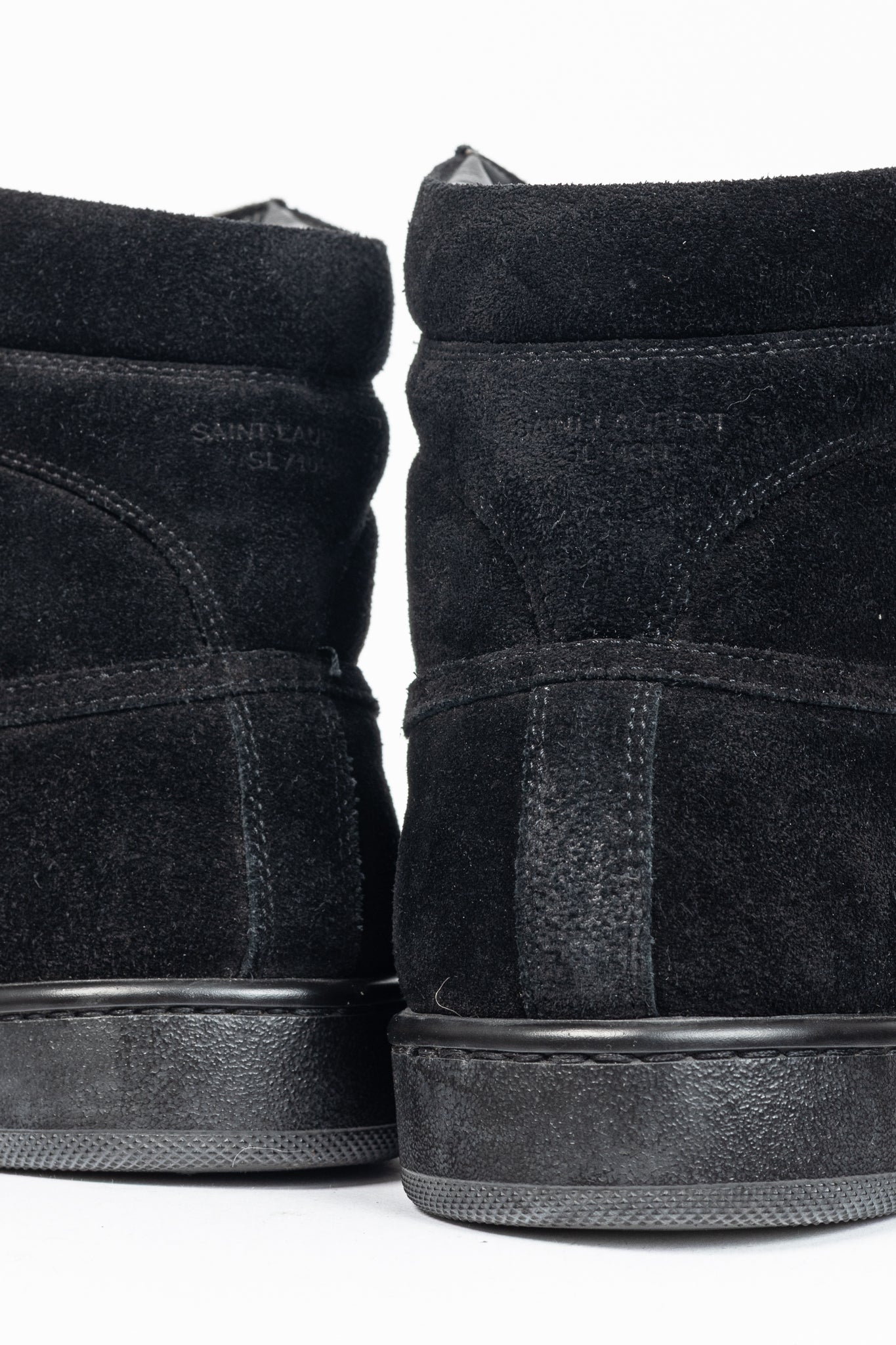 Saint Laurent SL/10H High Black Suede Court Classic High-Top Sneakers