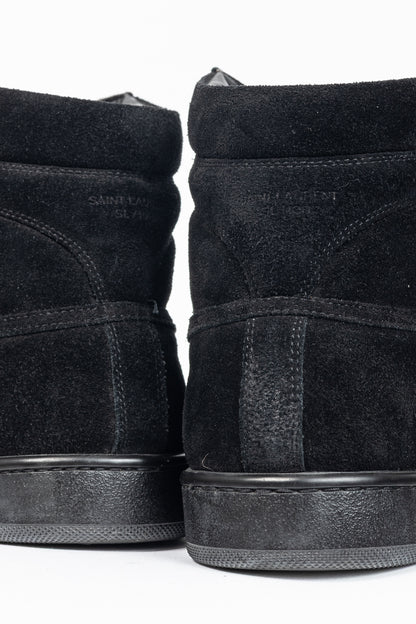 Saint Laurent SL/10H High Black Suede Court Classic High-Top Sneakers