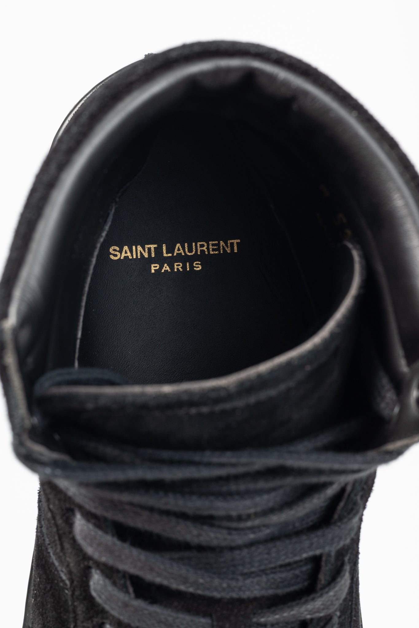 Saint Laurent SL/10H High Black Suede Court Classic High-Top Sneakers