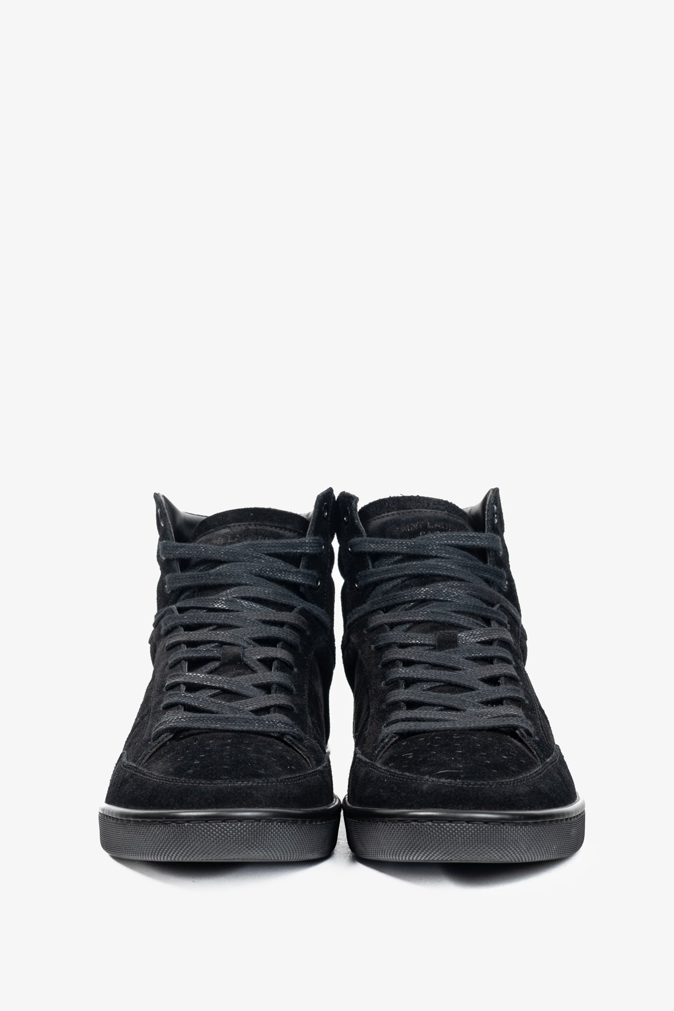 Saint Laurent SL/10H High Black Suede Court Classic High-Top Sneakers